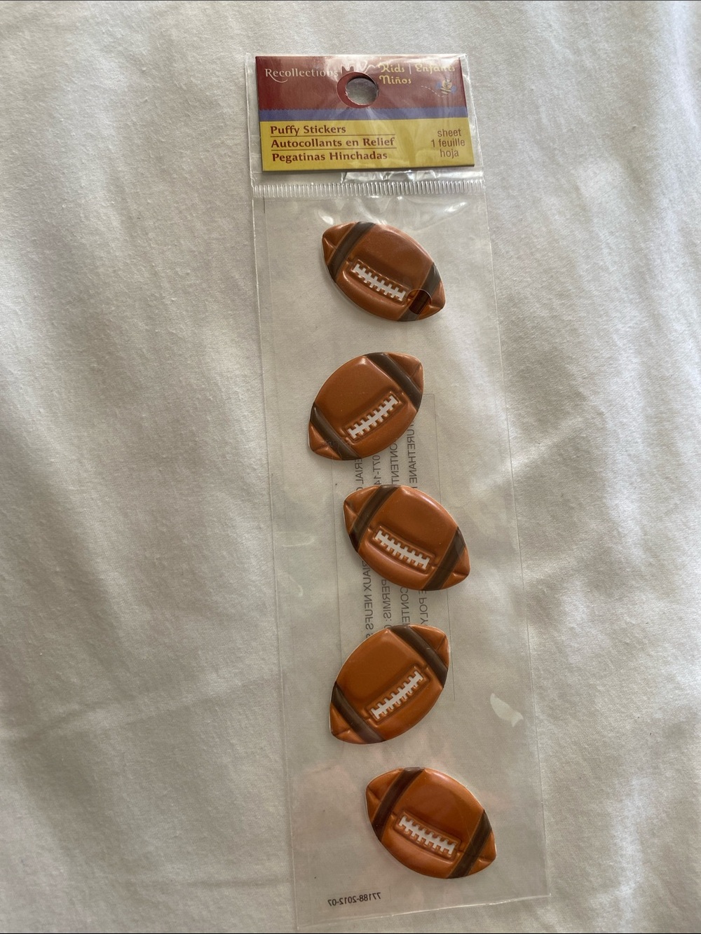 Recollections Brown Football Puffy Stickers - Set of 5